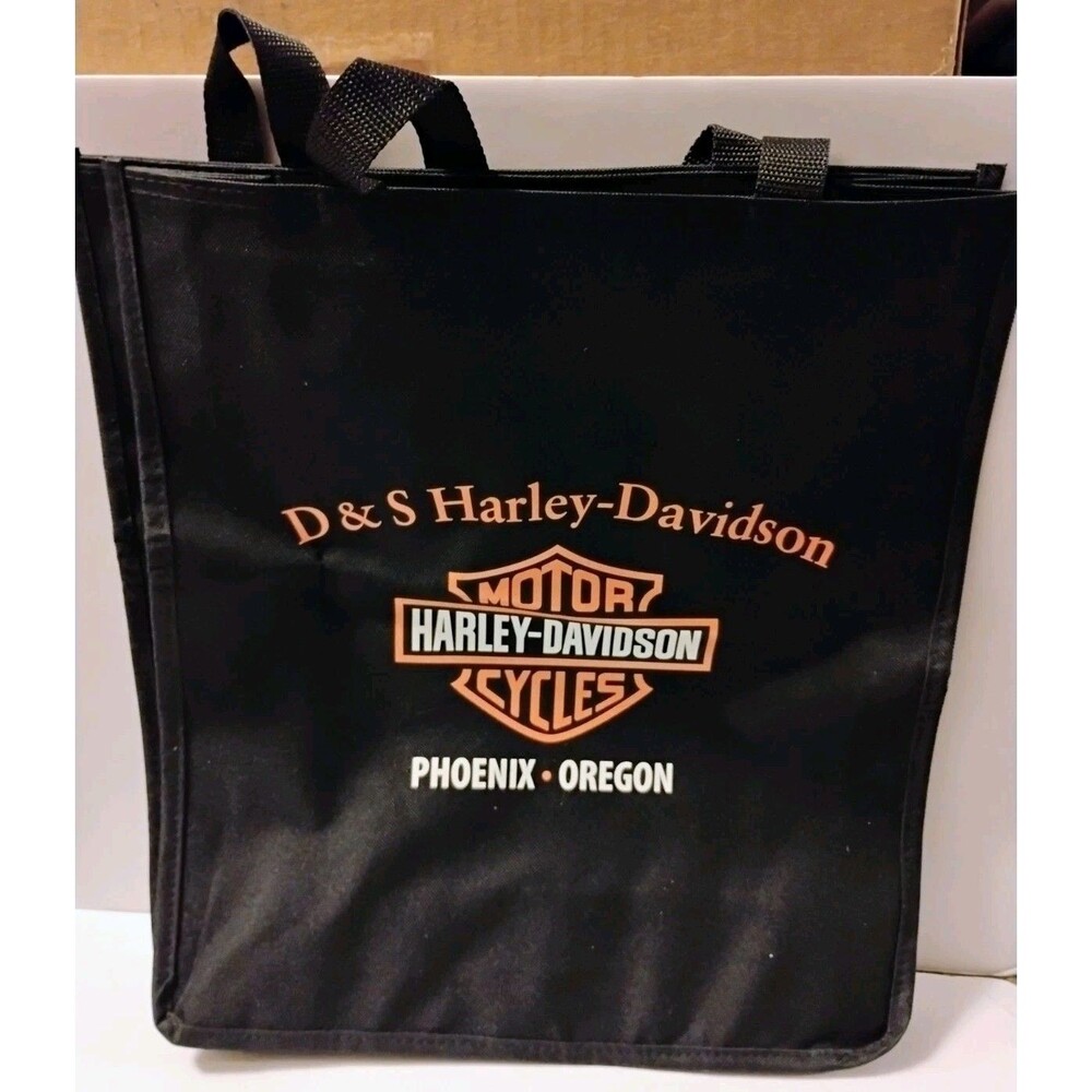 Harley-Davidson Tote Bag D&S Phoenix Oregon Black Reusable Grocery Shopping